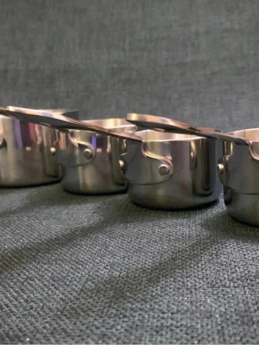 ALL CLAD Heavy Gauge Stainless Steel Measuring Cups w/ 4 Riveted Handles